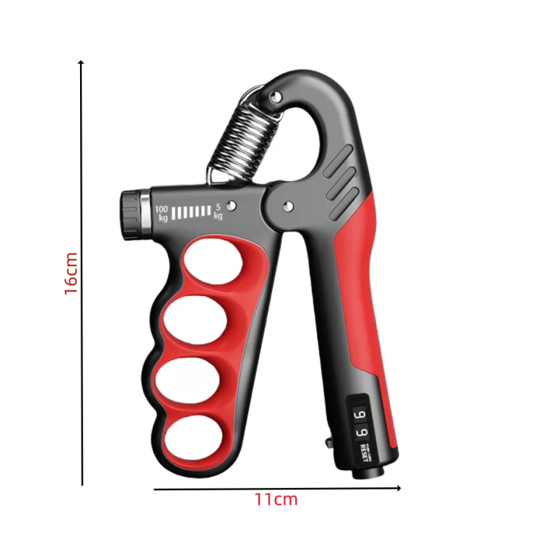Titangrip Pro hand exerciser with adjustable resistance and ergonomic red and black design